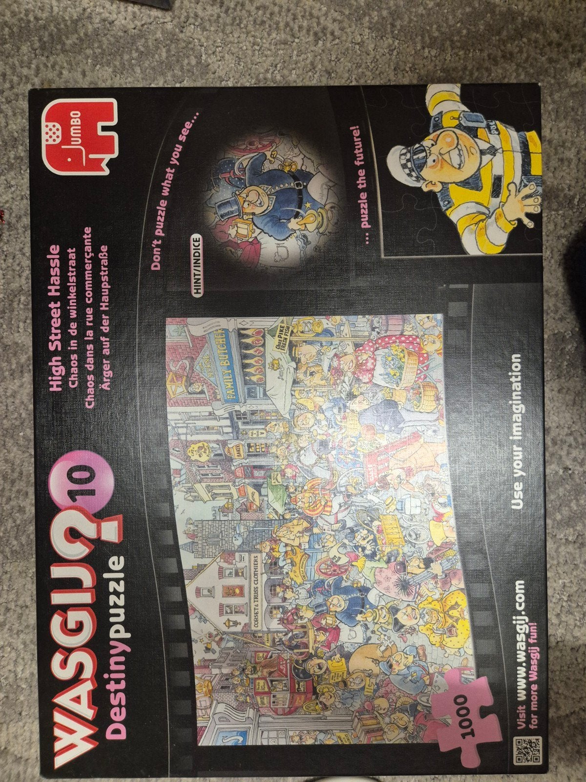 Wasgij Destiny 10: High Street Hassle 1000 stukjes, Ophalen of Verzenden, 500 t/m 1500 stukjes, Gebruikt, Legpuzzel