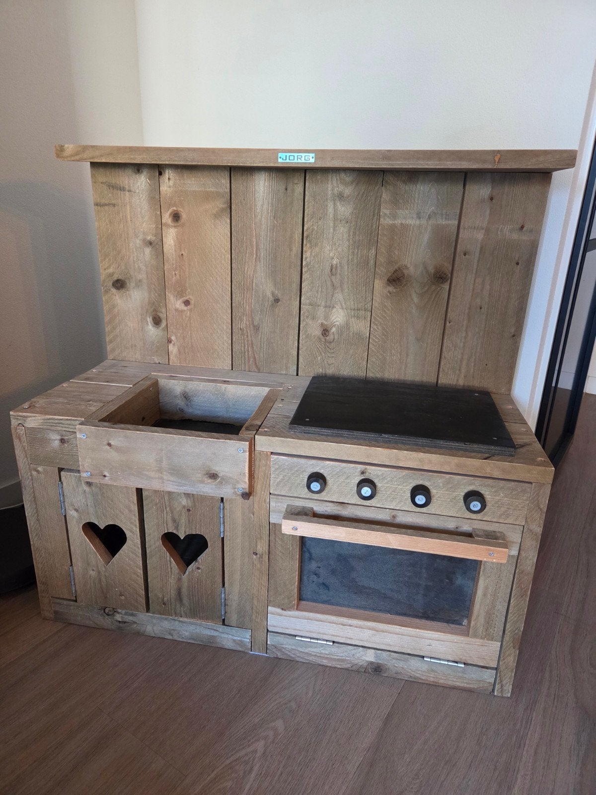Houten Speelkeuken voor Kinderen - Jorg Steigerhout, Ophalen, Zo goed als nieuw, Hout, Speelkeuken