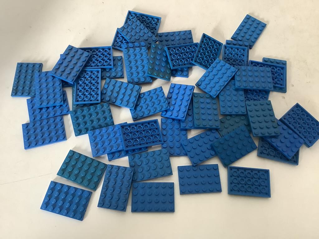Lego plaat 4x6 blauw, Ophalen of Verzenden, Gebruikt, Losse stenen, Lego