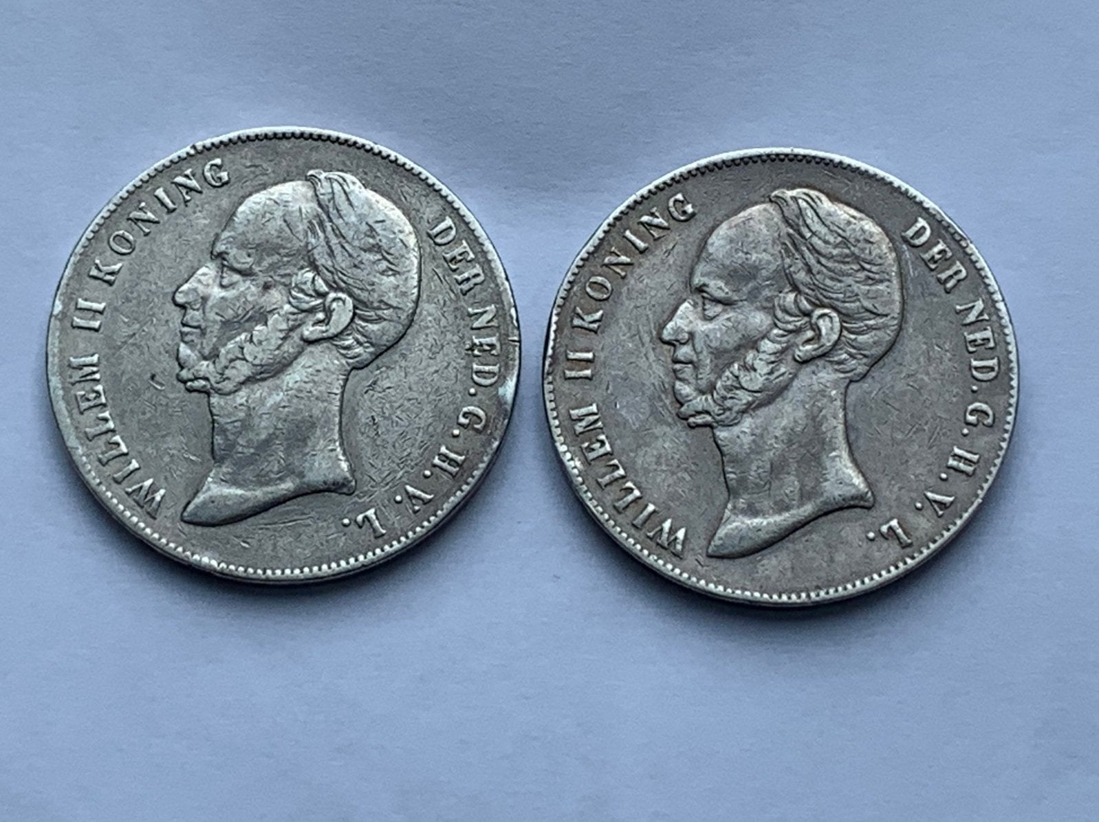 2 Nette zilveren rijksdaalders willem 2 van 1847 en 1848, Ophalen of Verzenden, Koning Willem II, 2½ gulden