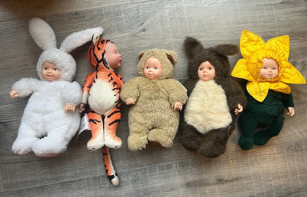 Vintage Anne Geddes poppen 5x knuffels babypop lot baby doll, Verzamelen, Poppen, Ophalen of Verzenden, Zo goed als nieuw, Pop