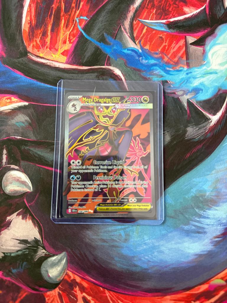 Mega Dragalge EX Pokémon Kaart - Zeldzaam, Ophalen of Verzenden, Zo goed als nieuw, Losse kaart