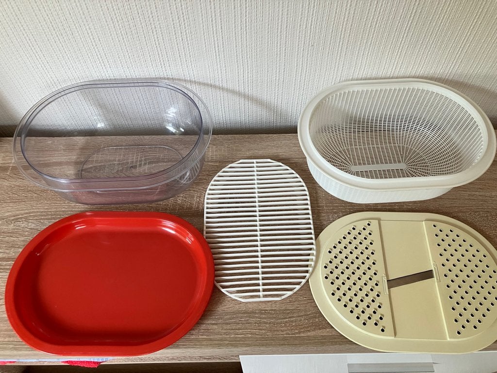 Multifunctionele rasp met opvangbak -  5-in-1- Keukenhulpset, Overige typen, Ophalen of Verzenden, Gebruikt, Kunststof