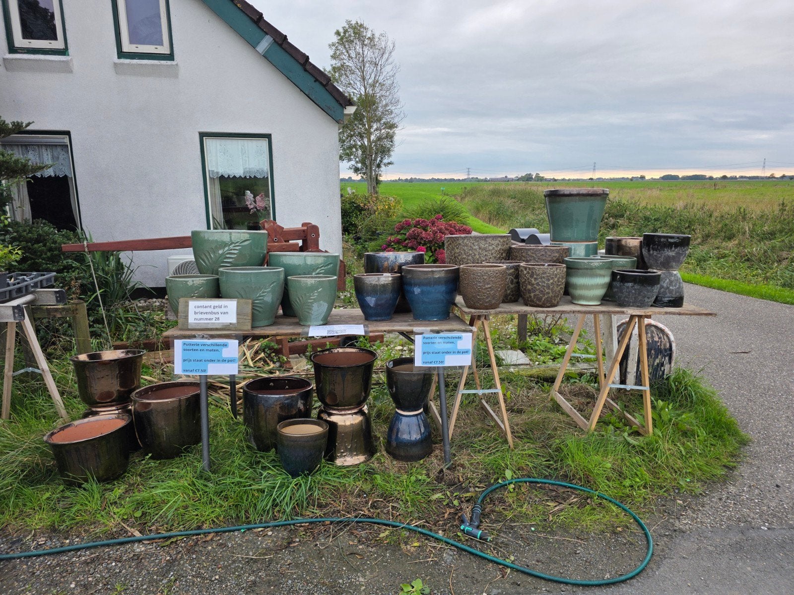 bloempotten, Ophalen, Rond, Nieuw, Aardewerk