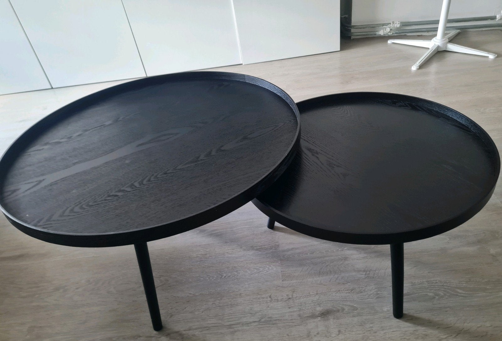 zwart rond salontagel 2x nieuw, Ophalen, 50 tot 100 cm, Rond, Nieuw