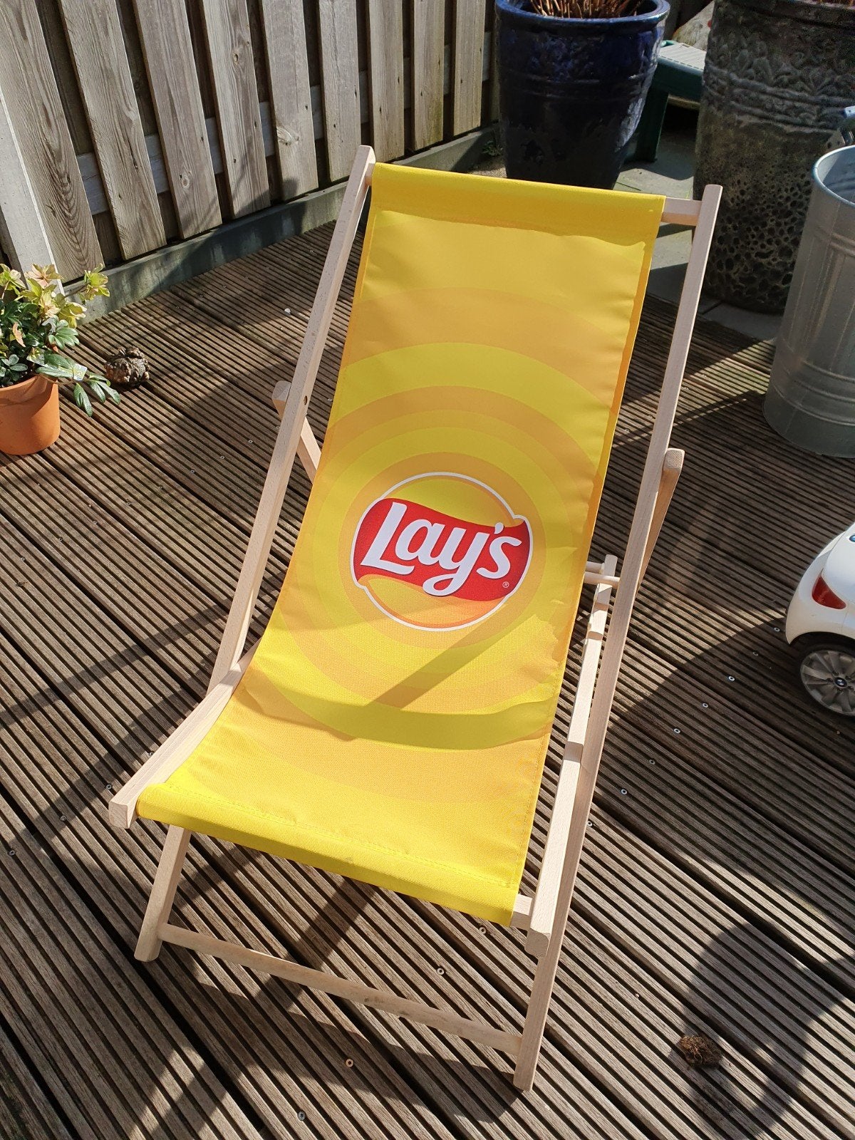 Lays strandstoel - Nieuw en ongebruikt, Ophalen, Nieuw, Hout, Inklapbaar