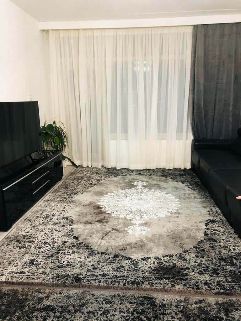 Modern tapijt 350x250 cm - Grijs/Wit, Ophalen of Verzenden, Zo goed als nieuw, 200 cm of meer, Grijs