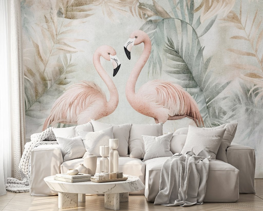 Flamingo fotobehang Vinyl Vlies behang ook voordelig op maat, Verzenden, Fotobehang