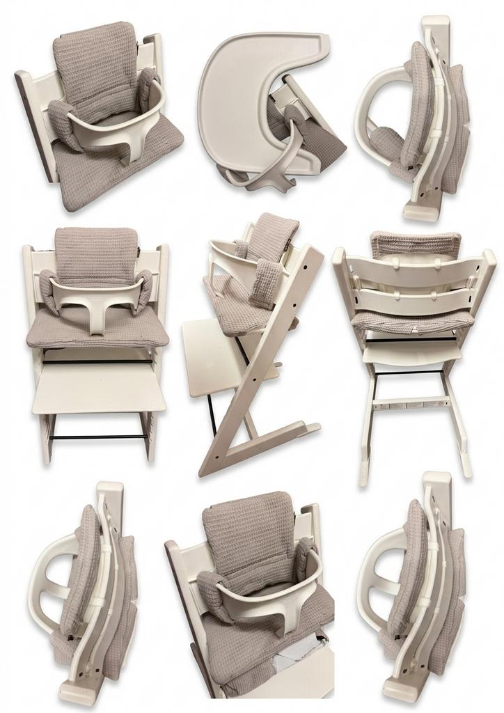 Complete Stokke Tripp Trapp Set – Wit, Ophalen, Zo goed als nieuw, Meegroeistoel