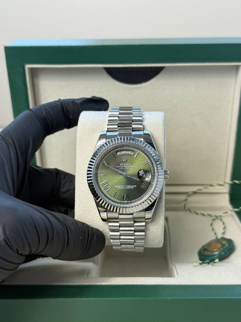 Rolex Daydate 40MM Green dial, Staal, Rolex, Polshorloge, Nieuw