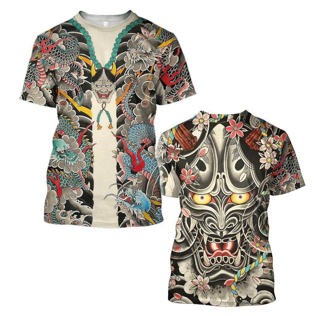 Japans t-shirt 2 (heren mannen shirt draken geest aziatisch), Verzenden, Nieuw, Overige maten, Overige kleuren