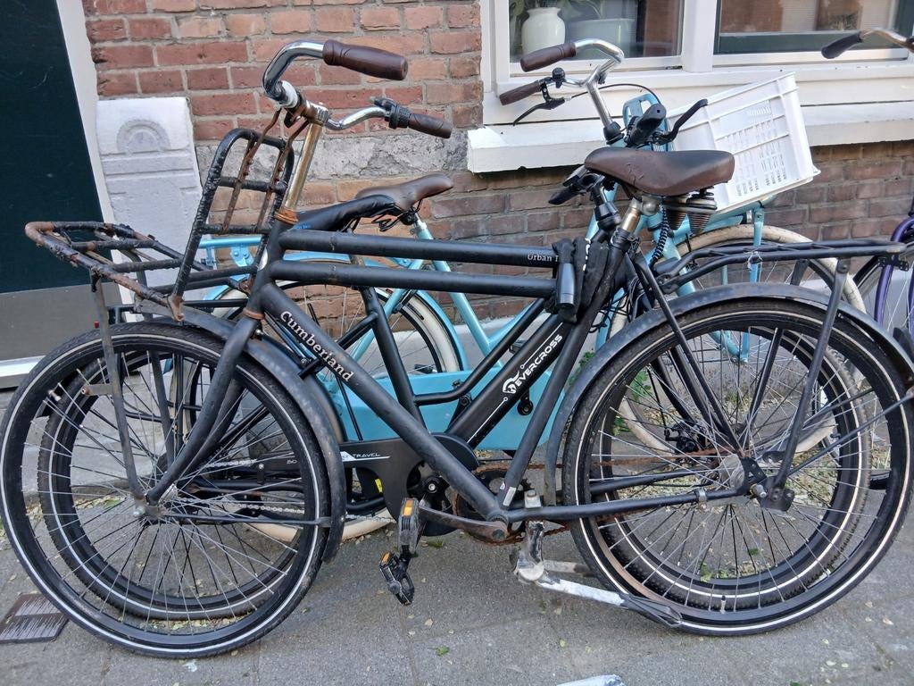 Cumberland transportfiets - Zwart, gebruikt, Fietsen en Brommers, Fietsen | Heren | Herenfietsen, Overige merken, Gebruikt, Velgrem