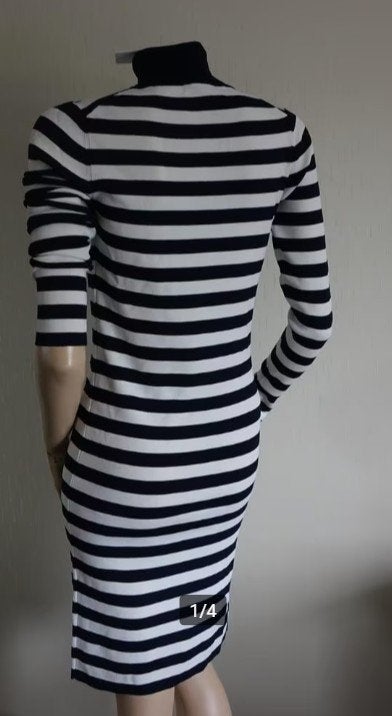 nieuwe donkerblauwe NIKKIE streep jurk, Maat 38/40 (M), Nieuw, Nikkie, Boven de knie