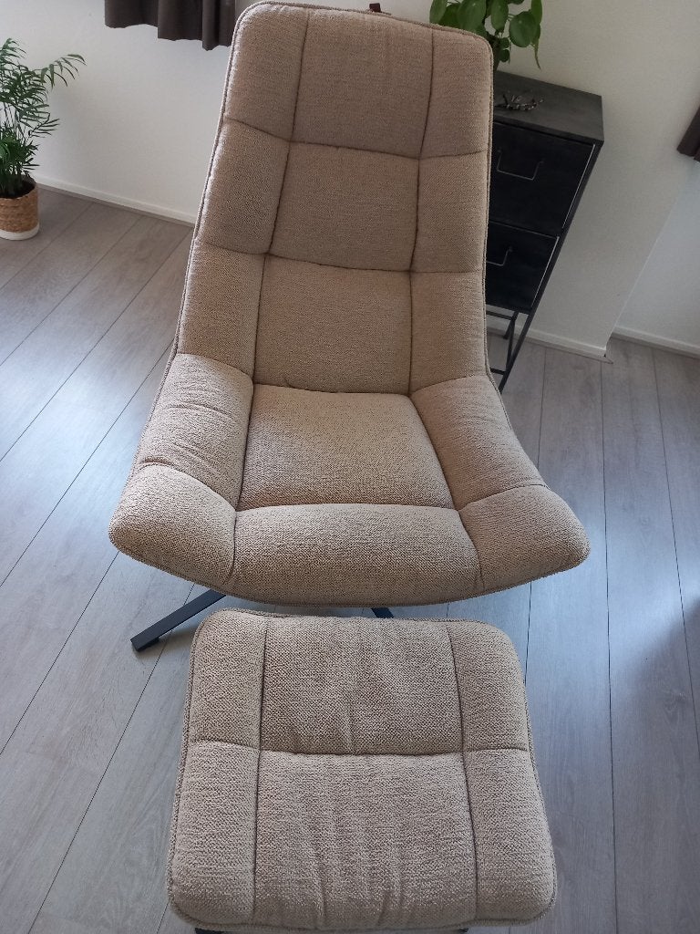Draaifauteuil en Hocker, Ophalen, Gebruikt, Minder dan 75 cm, Metaal