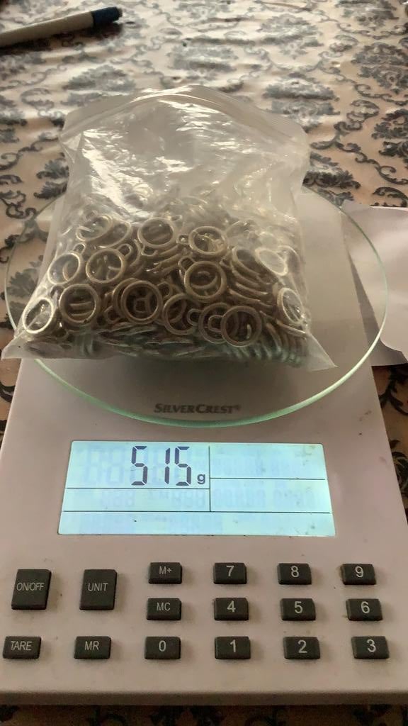 515 gr ringen met een oogje voor 2.75, Ophalen of Verzenden, Zo goed als nieuw