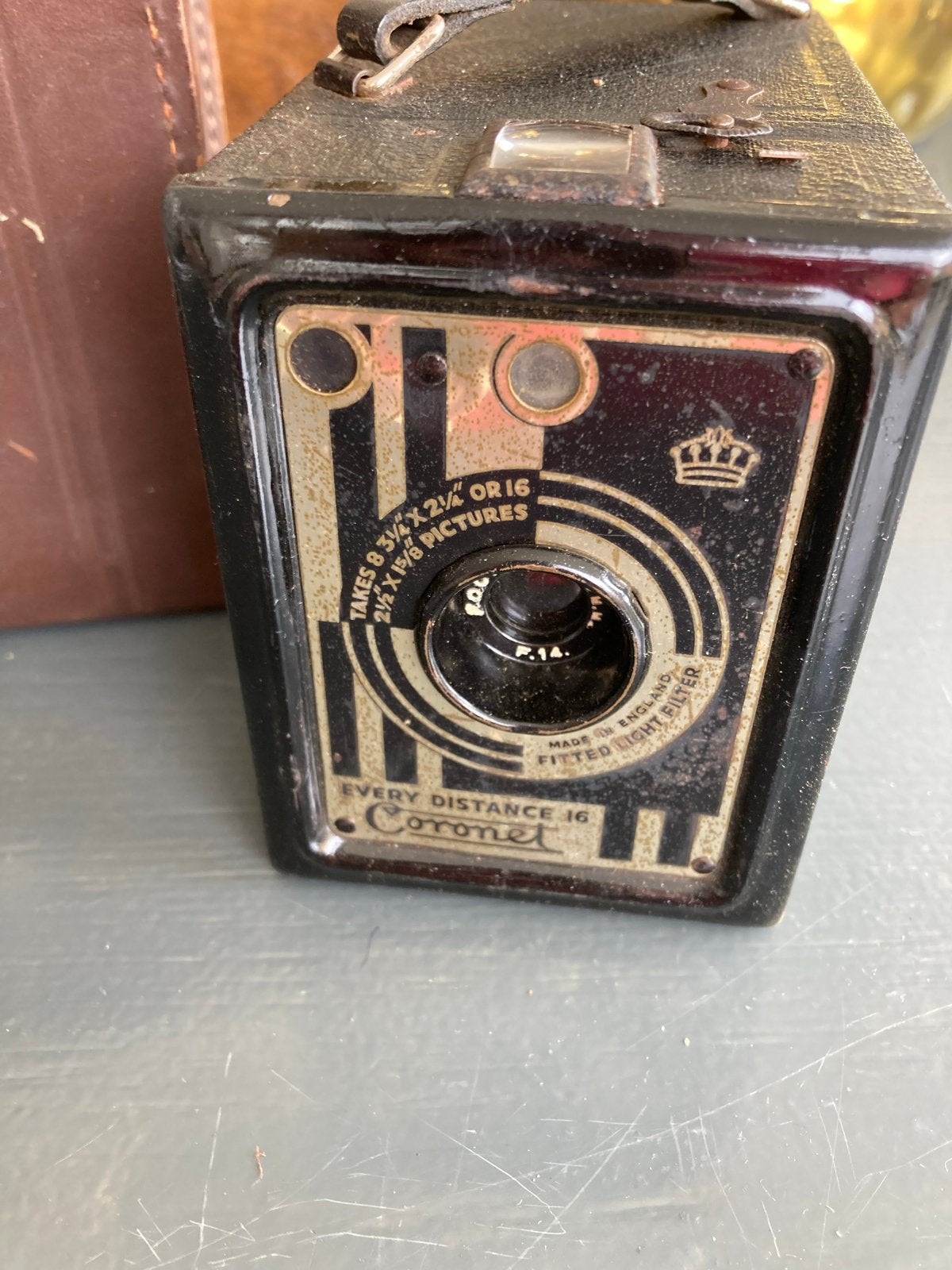 Vintage Coronet Every Distance 16 Boxcamera met tas, Ophalen of Verzenden, Gebruikt, Compact, Overige Merken