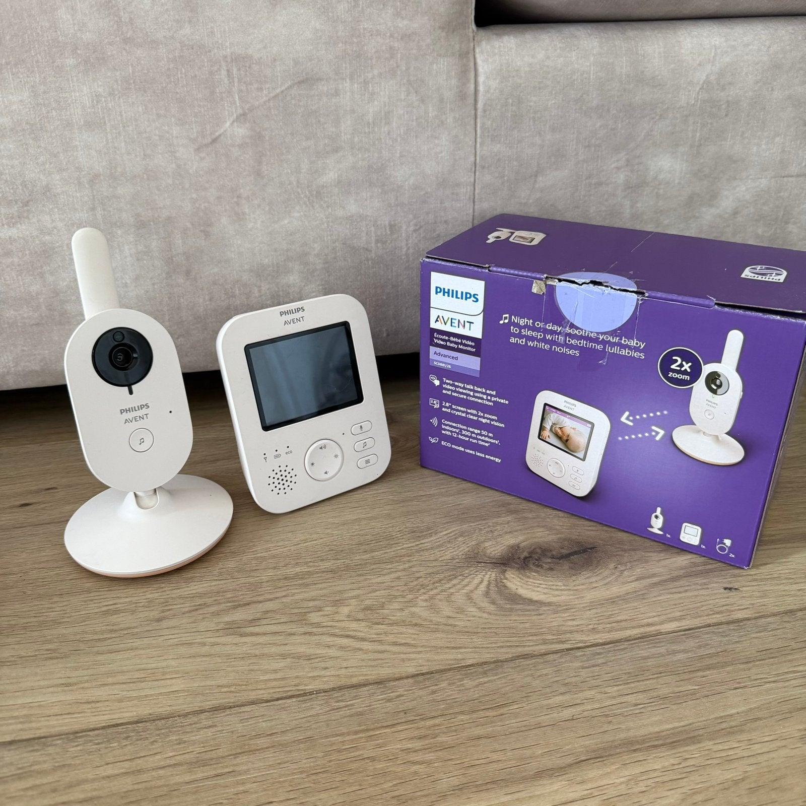 Philips Avent babyfoon met camera, Kinderen en Baby's, Babyfoons, Ophalen of Verzenden, Zo goed als nieuw, 250 meter of meer, Camera
