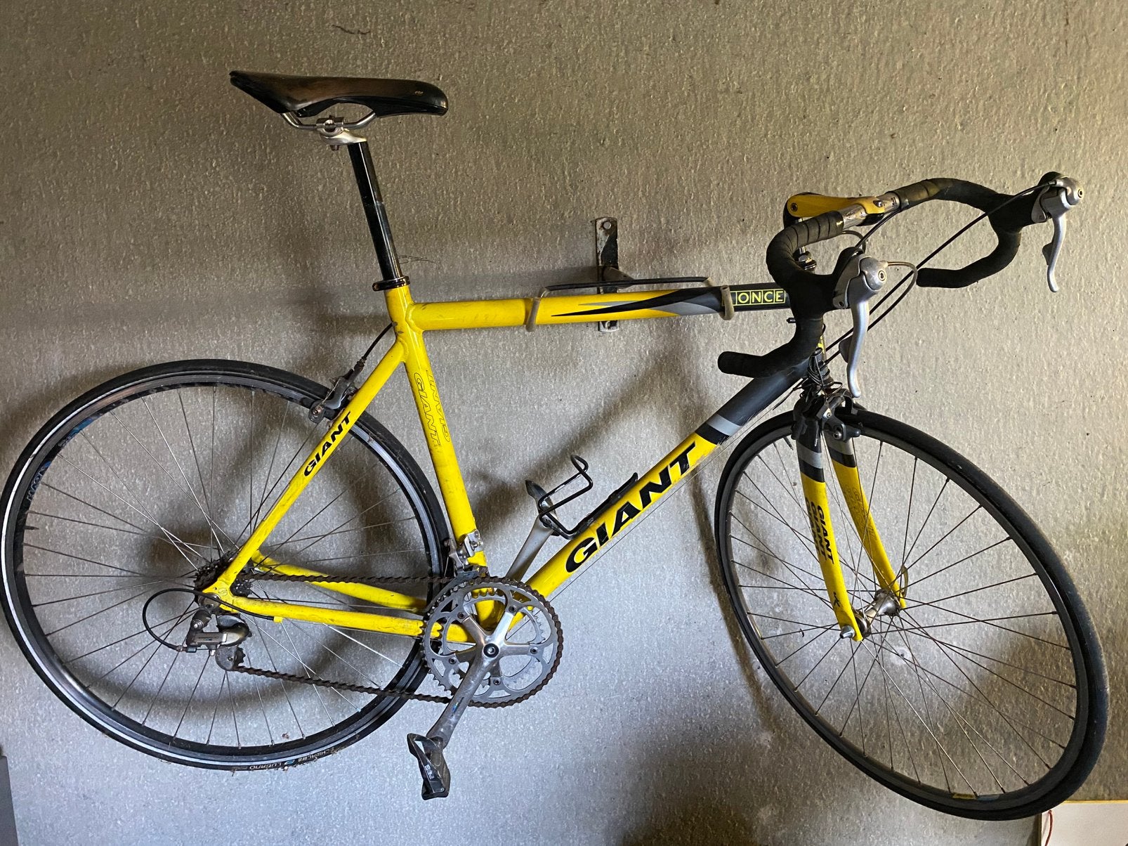 Giant racefiets geel, Ophalen, 28 inch, Gebruikt, 10 tot 15 versnellingen