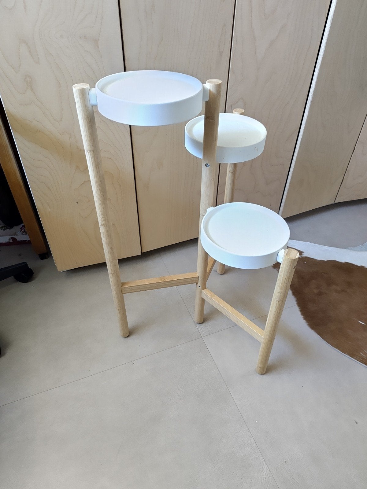 IKEA Satsumas Plantenstandaard Bamboe Wit - 78 cm, Huis en Inrichting, Ophalen, Nieuw, Wit, Natuurlijk materiaal