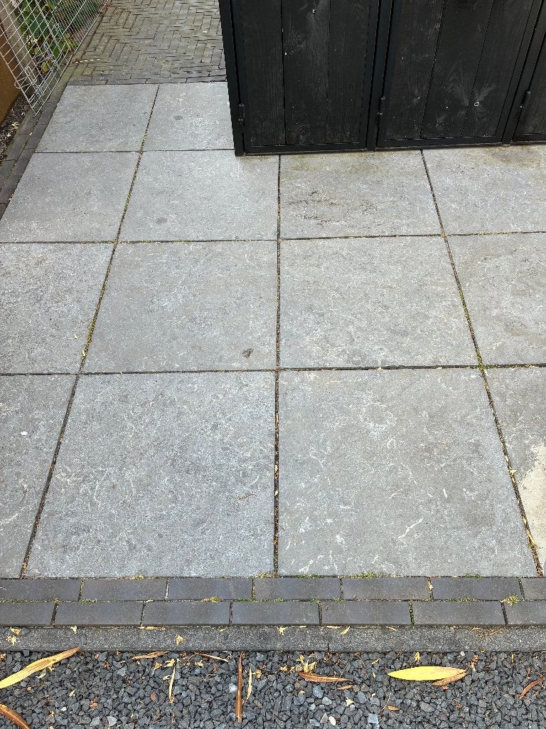 Gebruikte natuurstenen tuintegels 60x60x3 cm, Tuin en Terras, Tegels en Klinkers, Gebruikt, Ophalen of Verzenden, Terrastegels