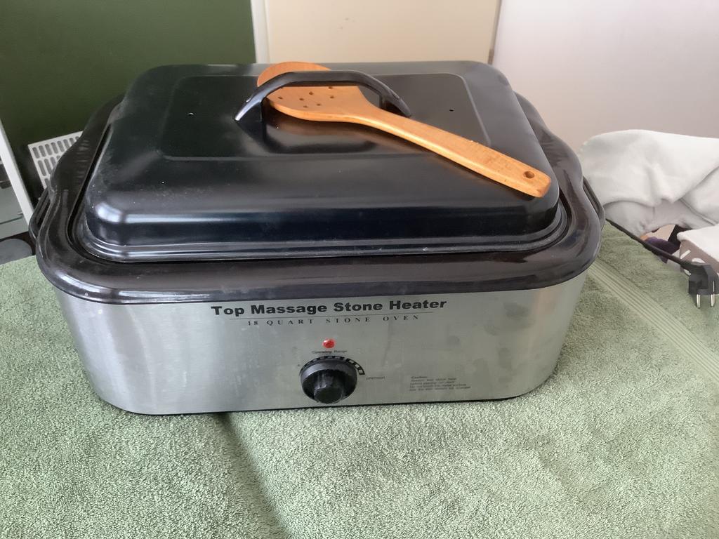 Hotstone heater en stenen, Sport en Fitness, Massageproducten, Ophalen, Gebruikt, Hotstone