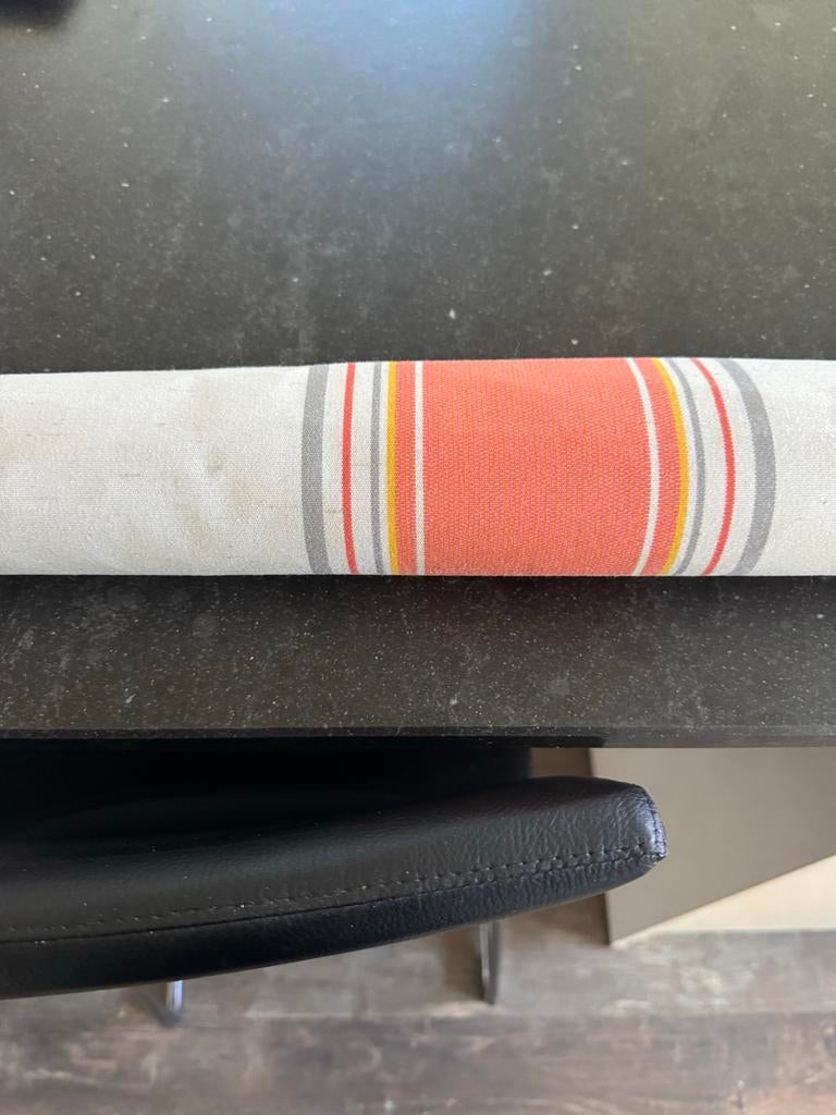 Decoratieve rol met strepen - Oranje, grijs, geel, Ophalen of Verzenden, Huis en Inrichting