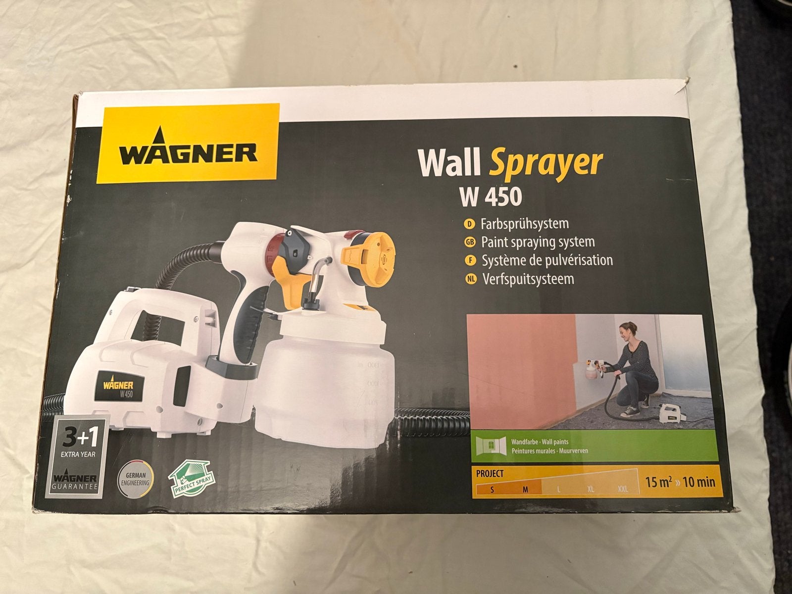 Wagner Wall Sprayer W 450 Verfspuitsysteem, Doe-het-zelf en Verbouw, Schildersmaterialen, Ophalen, Nieuw, Verfspuit of Verfpomp