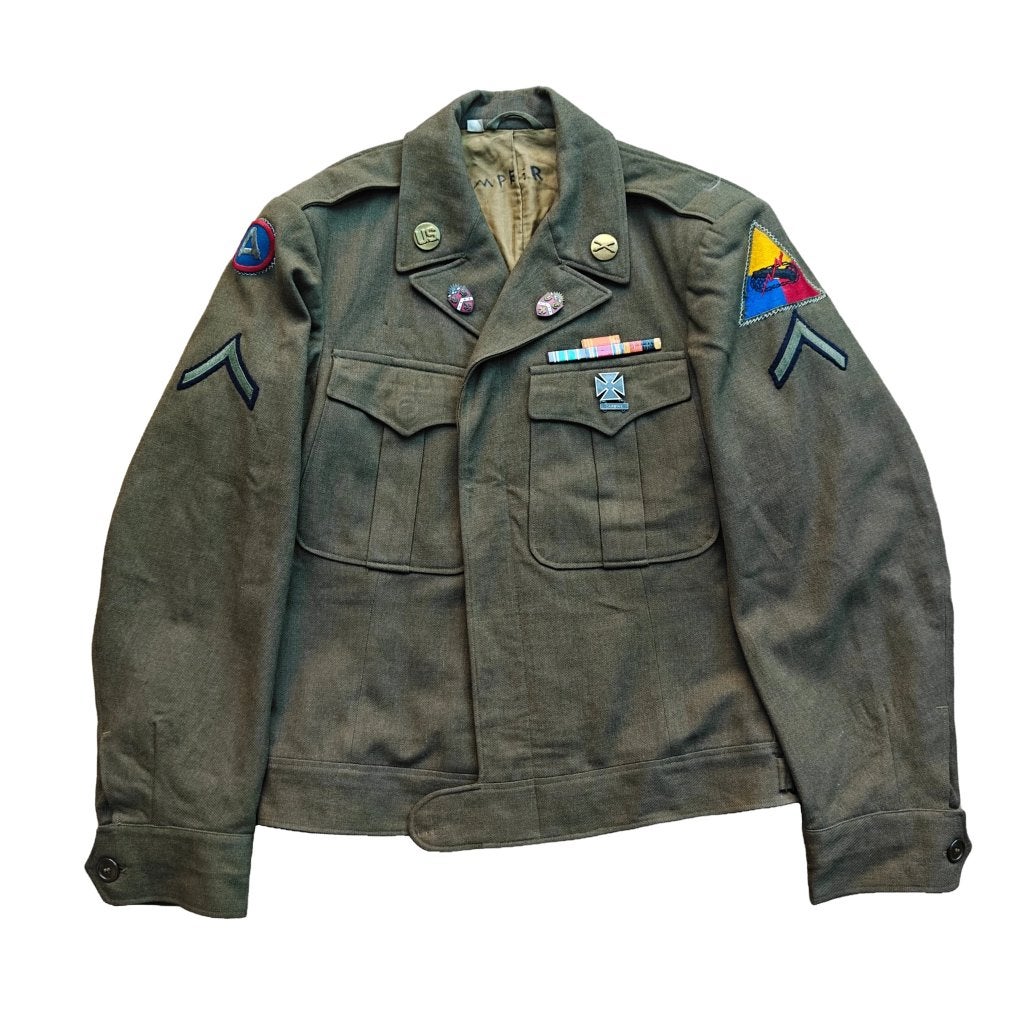 WWII US Ike Jacket Armored Command Named, Ophalen of Verzenden, Amerika, Kleding of Schoenen