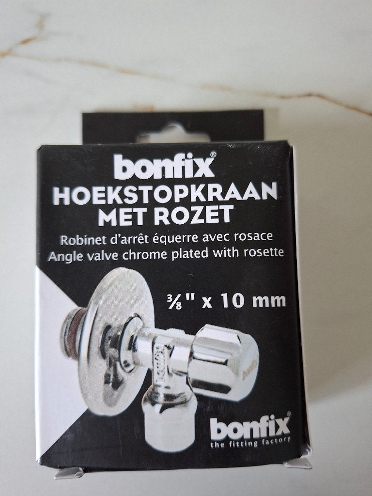 Hoekstopkraan 3/8 x 10mm, Doe-het-zelf en Verbouw, Ophalen of Verzenden, Nieuw, Chroom, Kraan