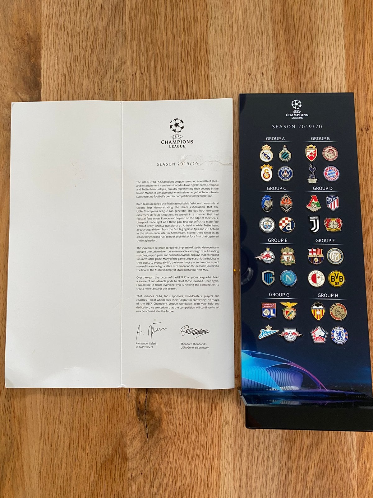 Champions League trofee 2019/2020 1 of 1500, Ophalen, Buitenlandse clubs