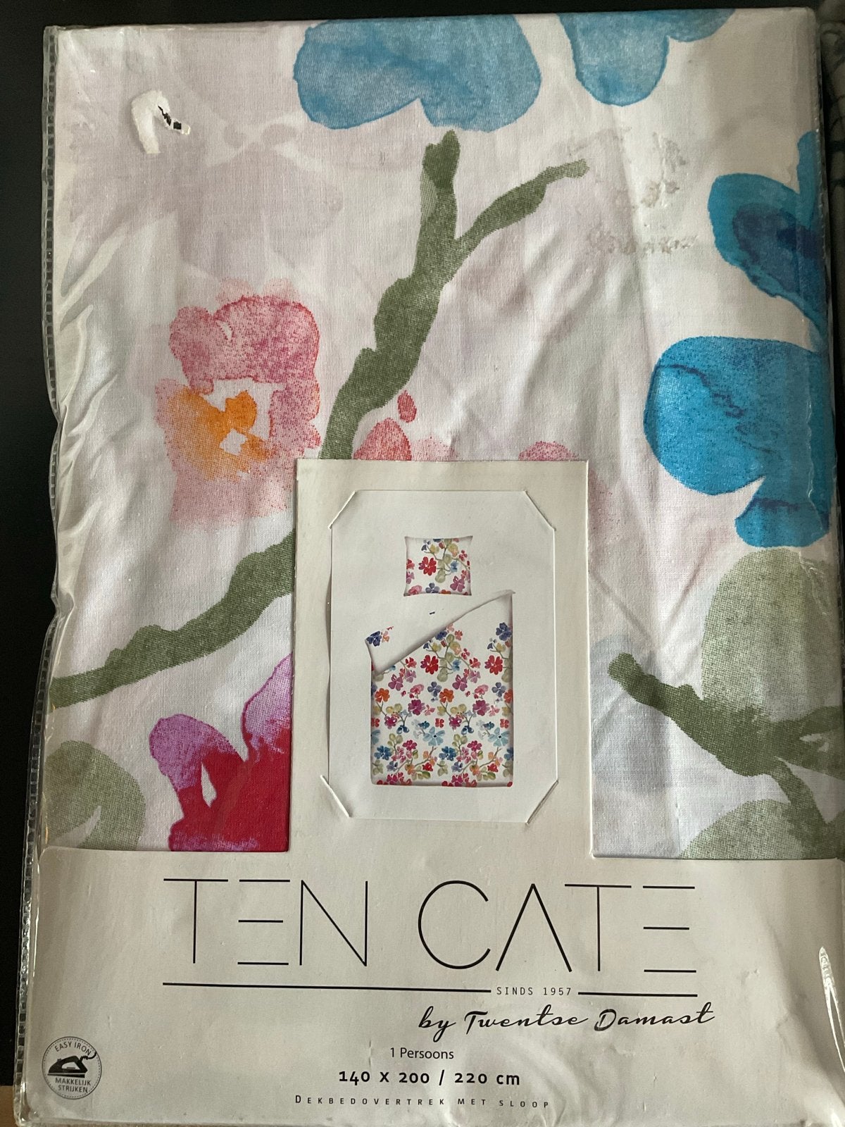Ten Cate Dekbedovertrek - Bloemenprint - 1 of 2 persoons, Kinderen en Baby's, Overige merken, Nieuw, Ophalen of Verzenden, Wasbaar