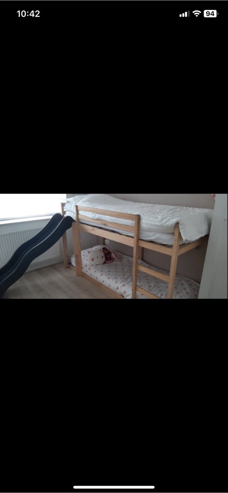 vidaXL Stapelbed met glijbaan en ladder, 80x200 cm, Ophalen, Tweepersoons, Minder dan 160 cm, Zo goed als nieuw