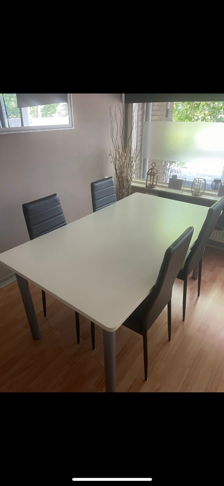 Te koop. Eettafel met 4 stoelen, Ophalen, Gebruikt, Rechthoekig, 50 tot 100 cm
