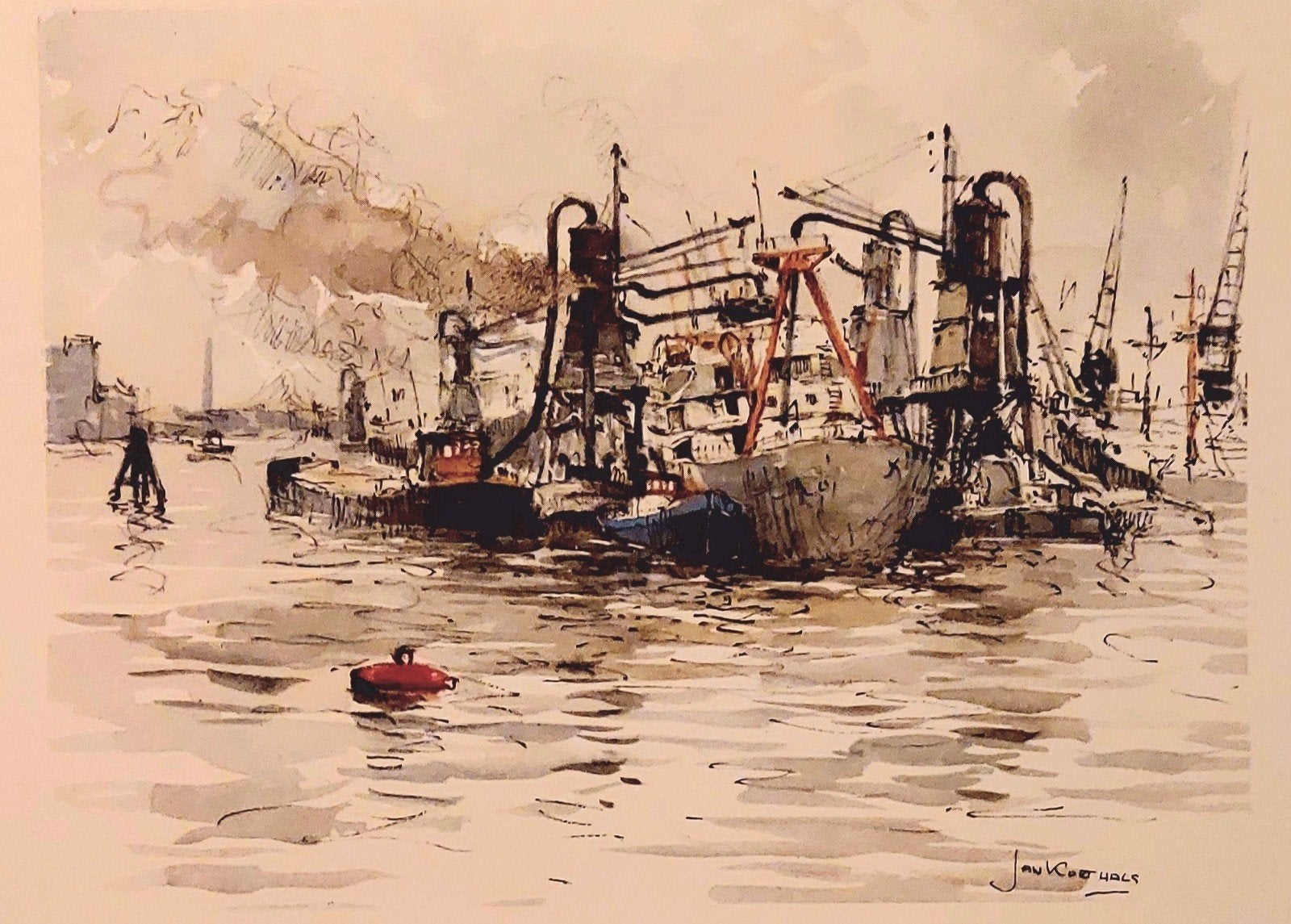 Maashaven ... Rotterdam ... Jan Korthals ...

Een aquarel sc, Ophalen of Verzenden