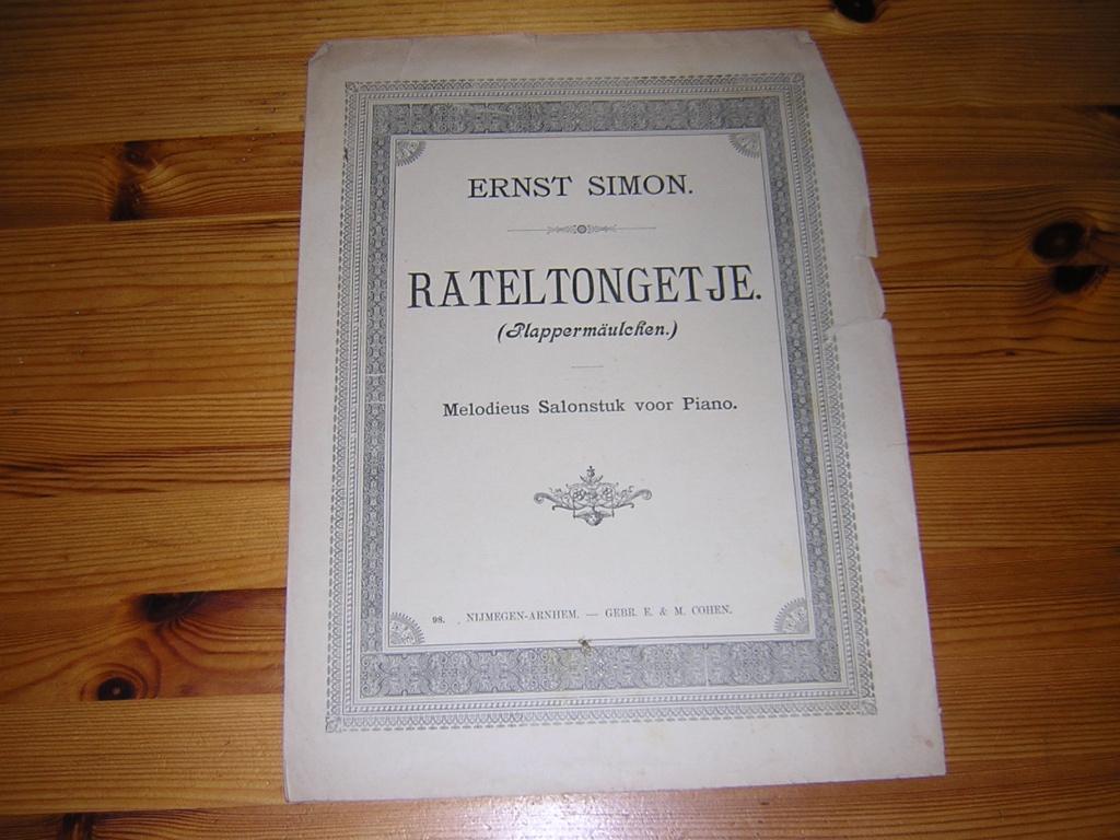 Rateltongetje - plappermaulchen - ernst simon, Muziek en Instrumenten, Gebruikt, Ophalen of Verzenden, Artiest of Componist, Piano