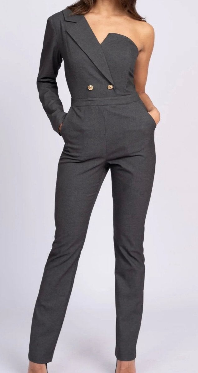 Nieuw zonderprijskaartje Nikkie one shoulder jumpsuit, Kleding | Dames, Ophalen of Verzenden, Nieuw, Maat 34 (XS) of kleiner, Grijs