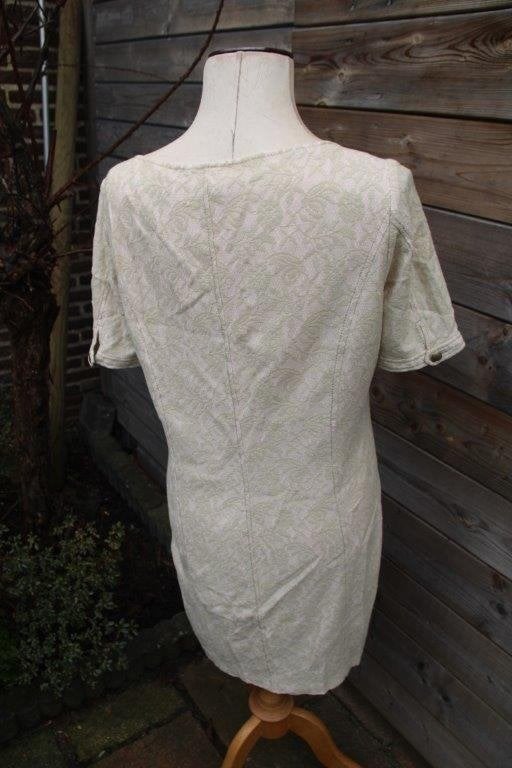 Jurk beige/ roze Claudia Strater mt 44 Vaste prijs, Beige, Maat 42/44 (L), Ophalen of Verzenden, Zo goed als nieuw