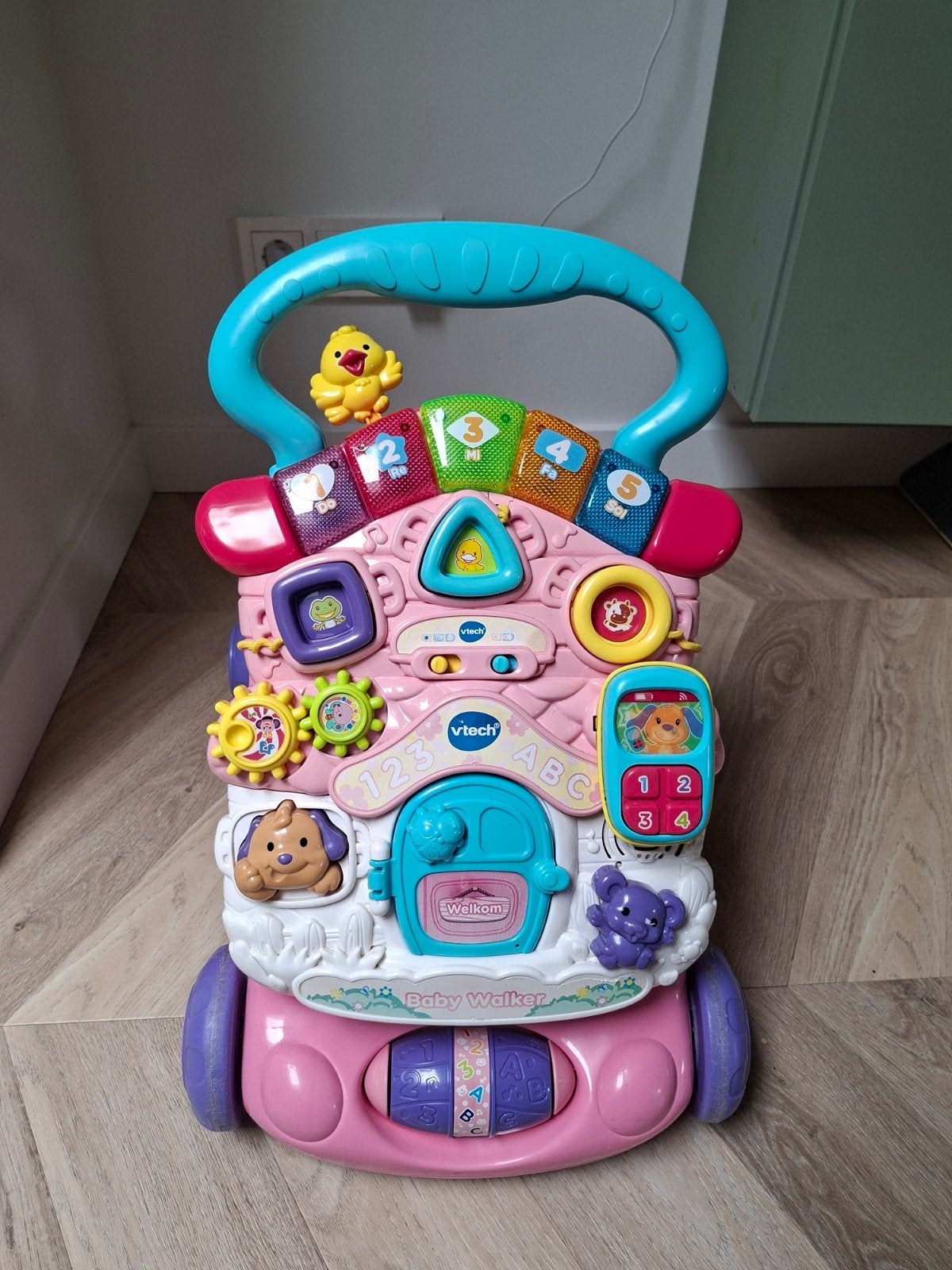 VTech Baby Walker Roze, Kinderen en Baby's, Speelgoed | Babyspeelgoed, Ophalen, Gebruikt, Overige typen, Met licht