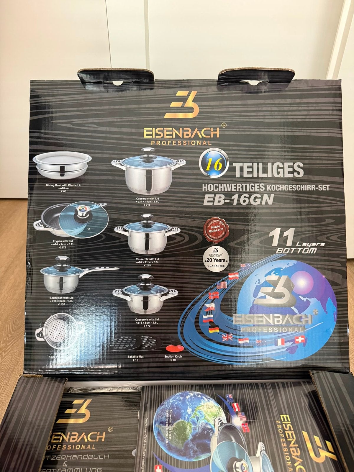 Nieuw Eisenbach professional pannenset 16 delig, Ophalen, Nieuw, Rvs, Pannenset