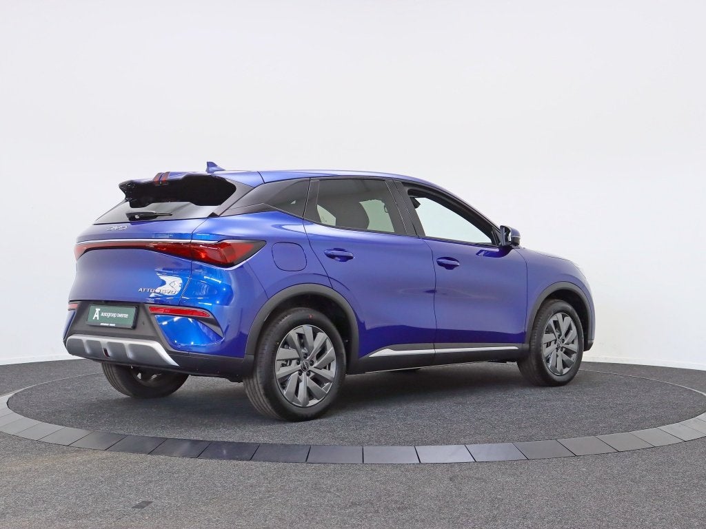 BYD Atto 3 EVO Design 74.8 kWh | Byd Dealer | ACTIE | Privat, Auto's, BYD, 0 cilinders, Zwart, Blauw, Leder
