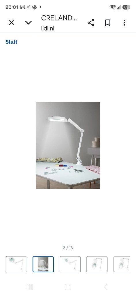 Borduurlamp met loop, Ophalen of Verzenden, Zo goed als nieuw, Vergrootglas of Loep