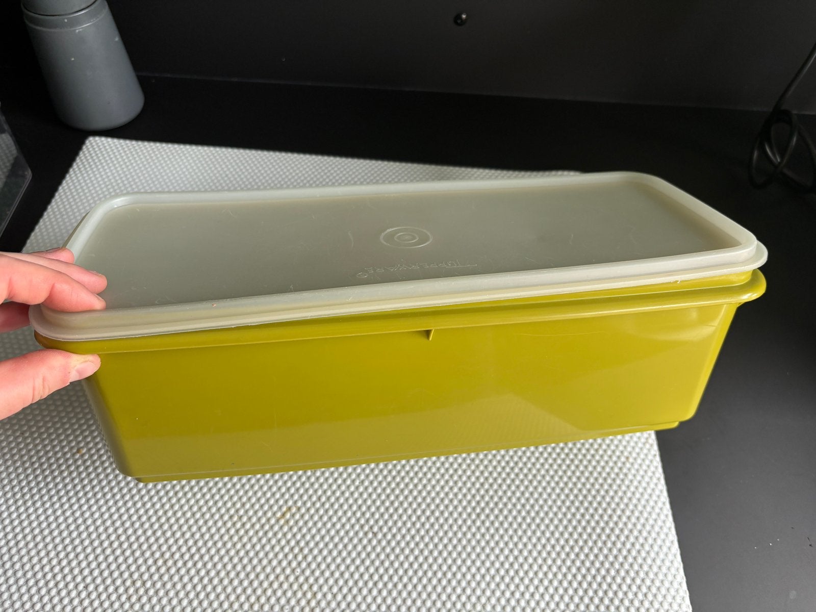 Vintage broodbak / broodtrommel Tupperware, Huis en Inrichting, Ophalen, Gebruikt, Groen, Overige typen
