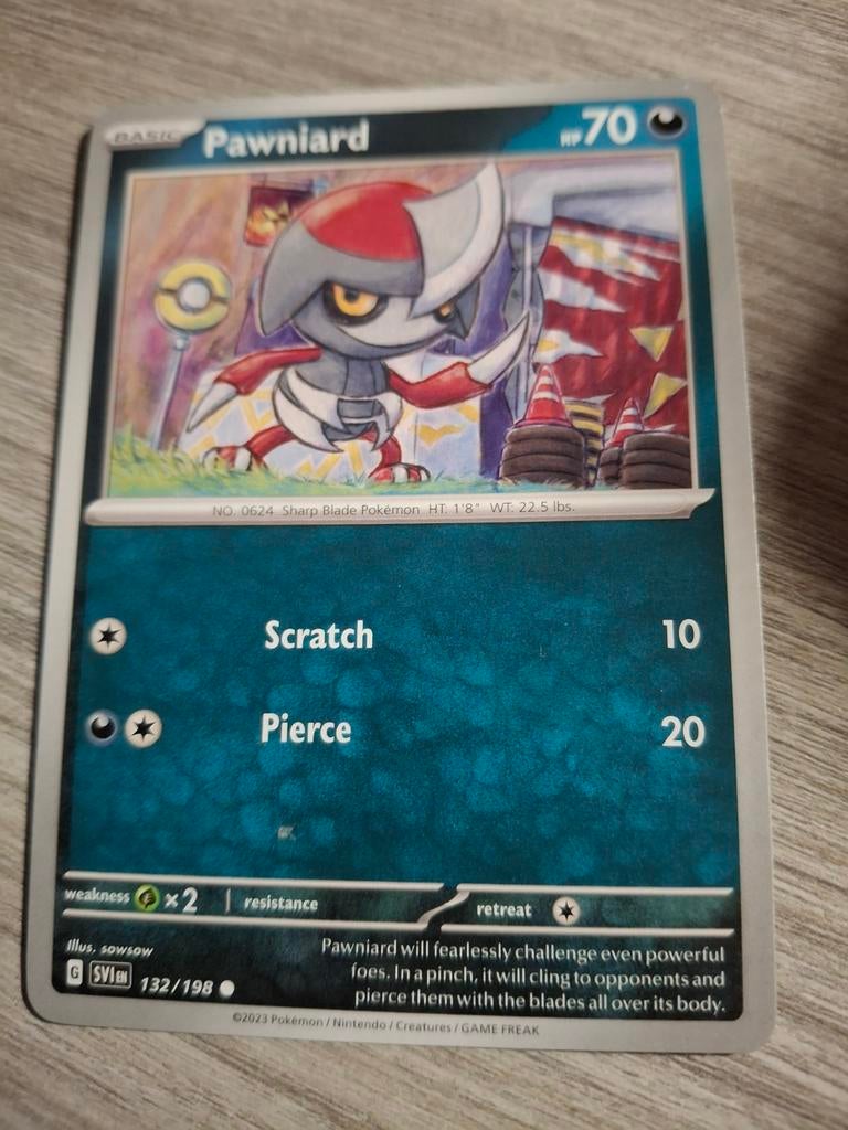Pawnard Pokémon Kaart - Zeldzaam en in goede staat, Ophalen of Verzenden, Zo goed als nieuw, Losse kaart