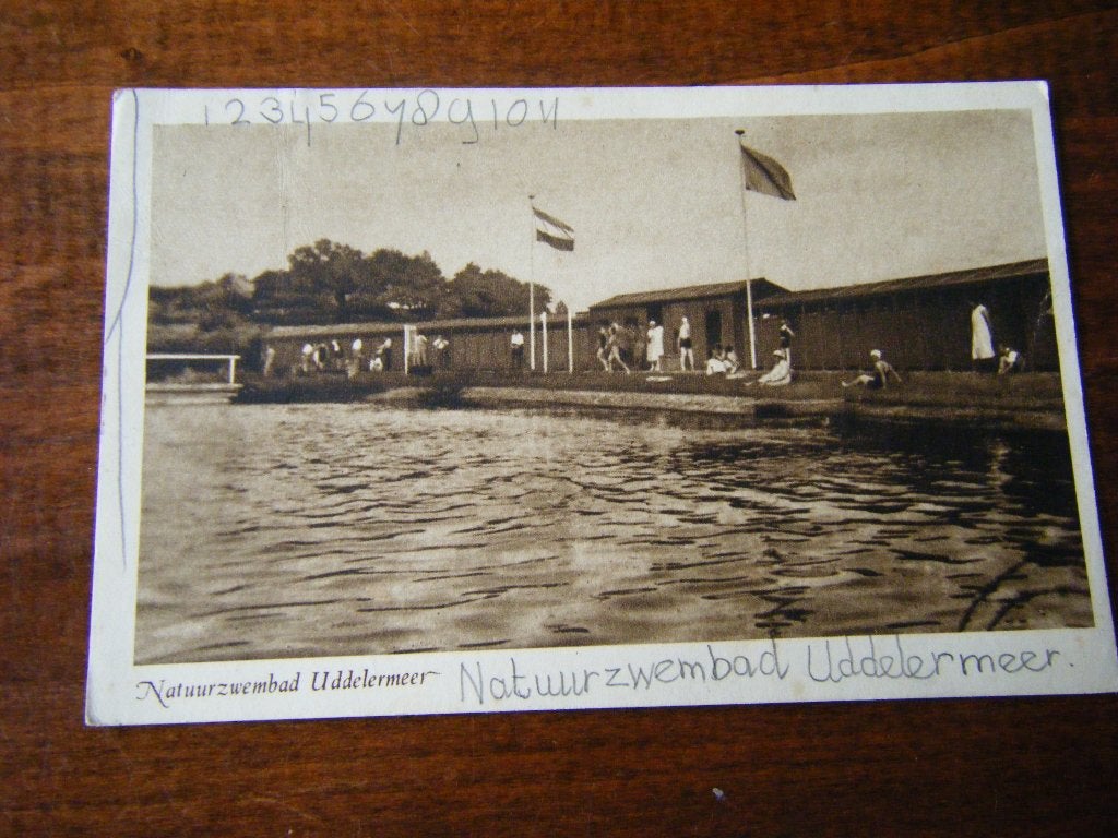 S42 - Uddel - Zwembad Uddelermeer - 1953 - Mooi/Oud, Ophalen of Verzenden, 1940 tot 1960, Gelderland