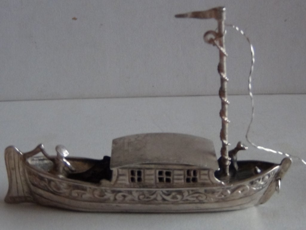 Miniatuur zilver FD8 trekschuit + paard zilveren miniaturen, Antiek en Kunst, Verzenden, Zilver