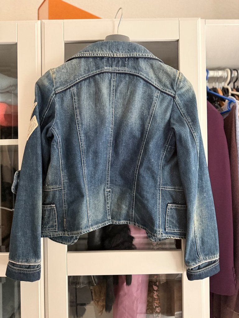 Armani spijker jas vintage, Blauw, Ophalen of Verzenden, Zo goed als nieuw, Armani