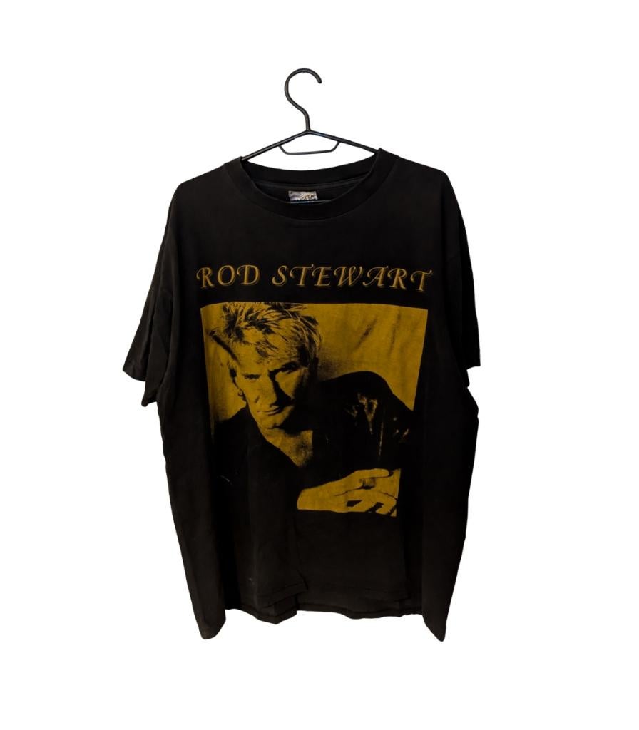 rod stewart vintage tour t-shirt 1998 live in concert, Oneita, Oneita, Zwart, Maat 56/58 (XL)