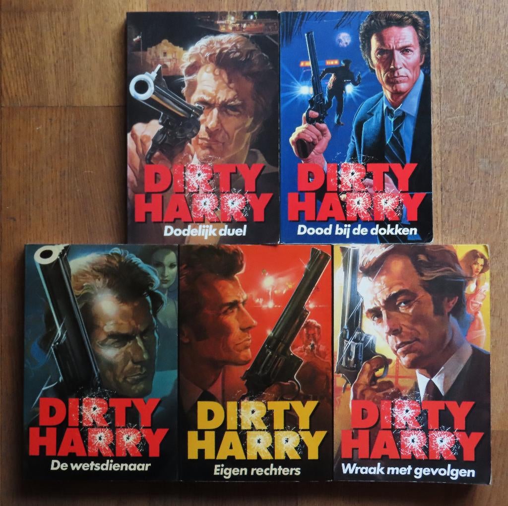 5x Dirty Harry door Dane Hartman ( 1e druk 1984 en 1985 ), Ophalen of Verzenden, Gelezen