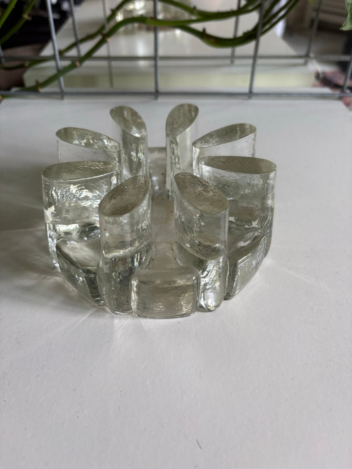Vintage Georgshütte Bel Mondo Glazen Kandelaar, Ophalen, Zo goed als nieuw, Overige materialen, Kandelaar