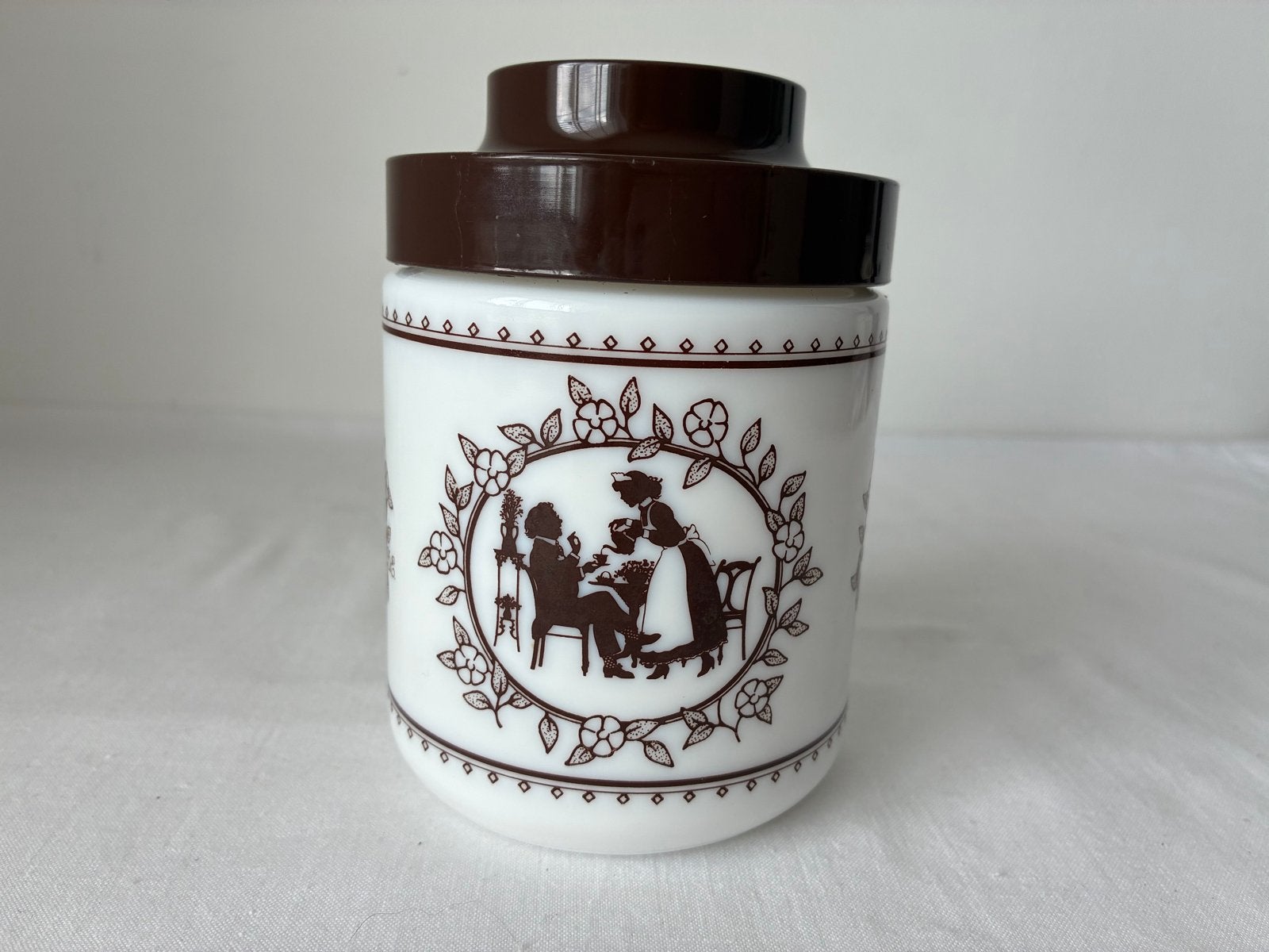 Vintage D.E. Licht & Romig voorraadpot met silhouetten, Ophalen of Verzenden